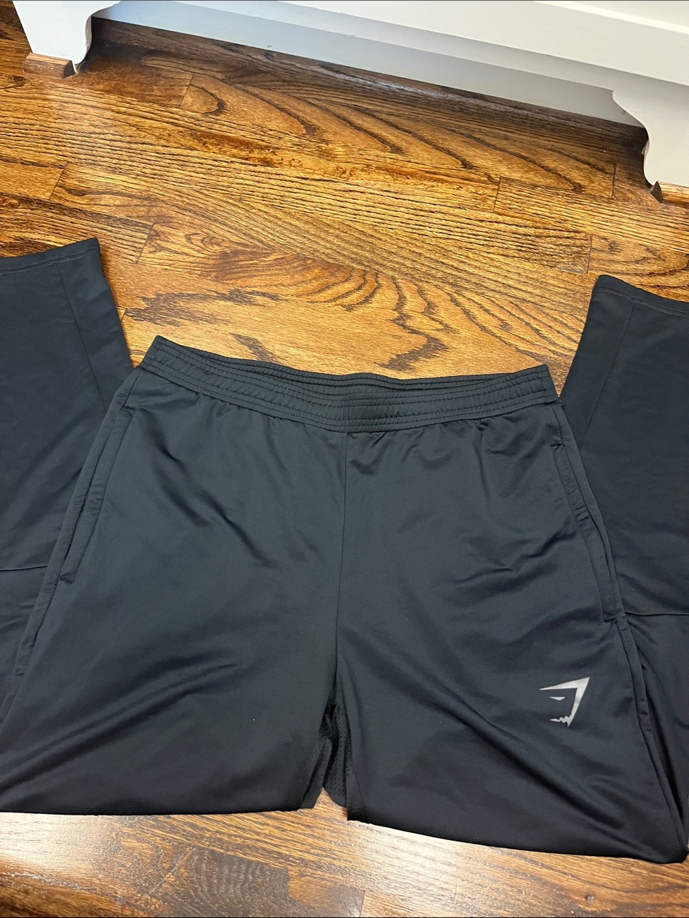 Gymshark Men's Black Athletic Joggers with Subtle Logo